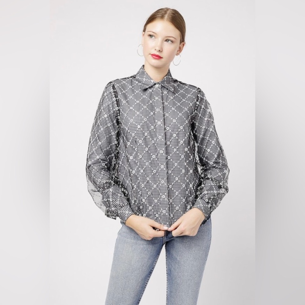 Sandy Liang Toney Top in Sailor Mercury